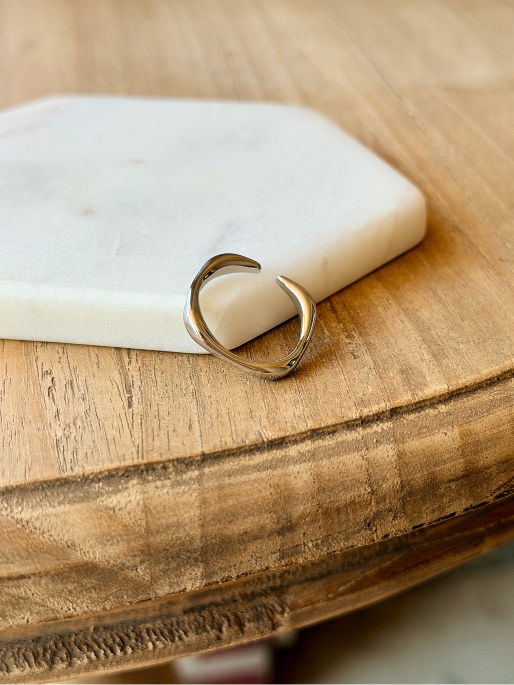 Stainless Steel Rounded Square Ring - Picture 2 of 5